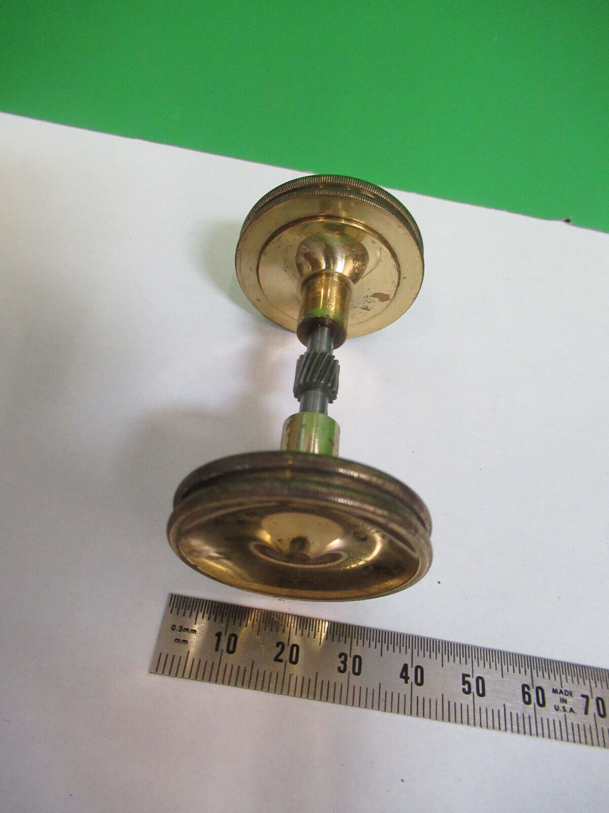 ANTIQUE BRASS BAUSCH LOMBKNOBS TUBUS POL MICROSCOPE PART AS PICTURED #Z5-A-35