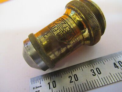 ANTIQUE ERNST LEITZ "3" BRASS OBJECTIVE MICROSCOPE PART AS PICTURED R7-A-58