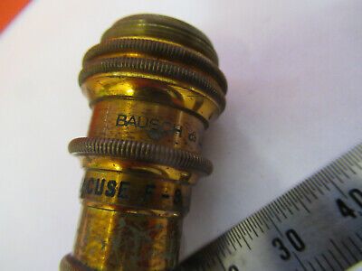 ANTIQUE BRASS BAUSCH LOMB OBJECTIVE 4mm MICROSCOPE PART AS PICTURED #F6-B-92