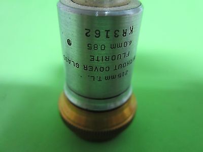 OPTICAL VINTAGE MICROSCOPE OBJECTIVE BAUSCH LOMB FLUORITE OPTICS BIN#40-81