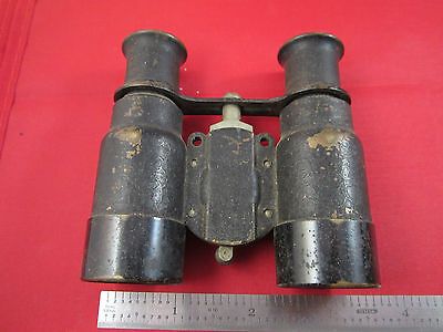 VINTAGE VERY EARLY BINOCULARS OPTICS BIASCOPE WOLLENSAK ROCHESTER NY AS IS