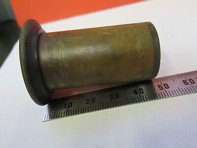 ANTIQUE BRASS RARE EYEPIECE OCULAR OPTICS MICROSCOPE PART AS PICTURED &8Y-A-47