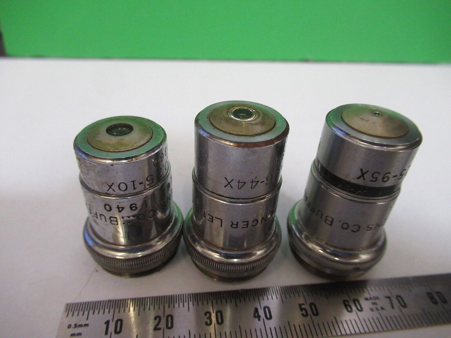 LOT OBJECTIVES SPENCER AO LENS OPTICS  MICROSCOPE PART AS PICTURED Q7-B-14