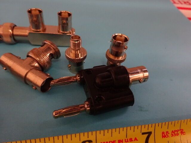 LOT BNC CONNECTOR ADAPTERS  RF MICROWAVE FREQUENCY AS PICTURED AS IS #B6H-19