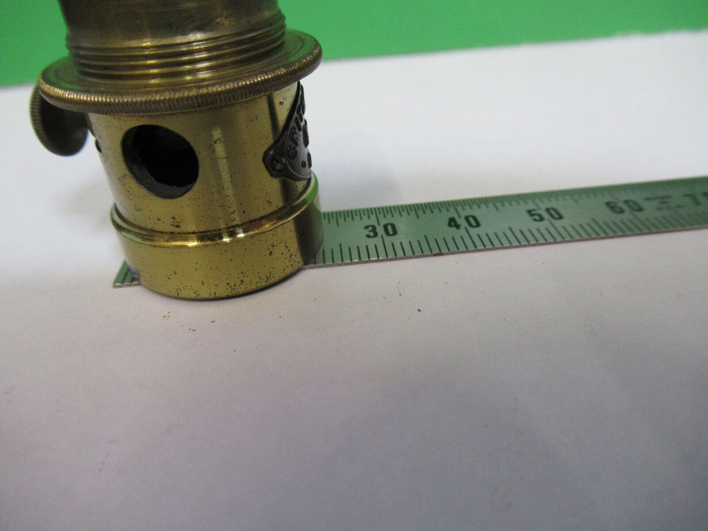 ANTIQUE BRASS VERTICAL ILLUMINATOR SMITH BECK MICROSCOPE PART AS PIC &R6-A-87