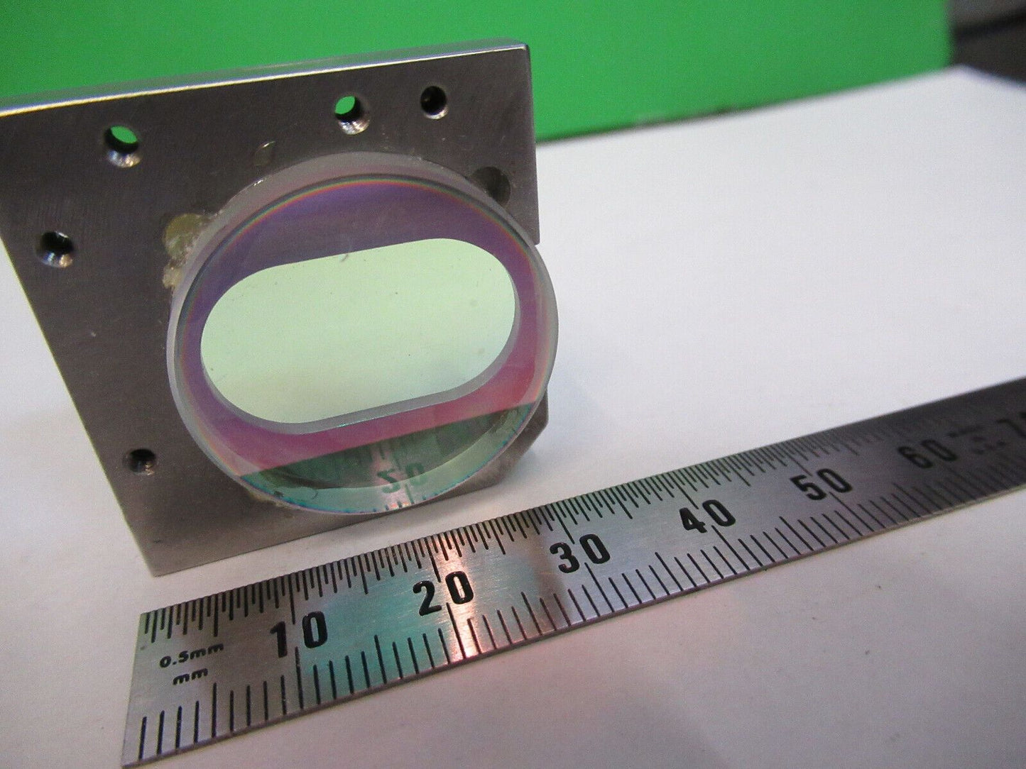 OPTICAL DICHROIC LENS MOUNTED BASE  LASER OPTICS AS PICTURED &R6-A-19