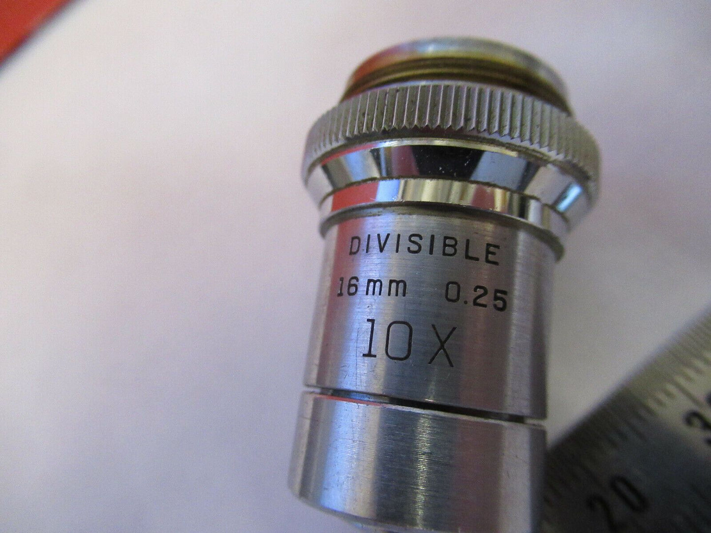 BAUSCH LOMB 10X OBJECTIVE DIVISIBLE OPTICS MICROSCOPE PART AS PICTURED &Q4-A-02