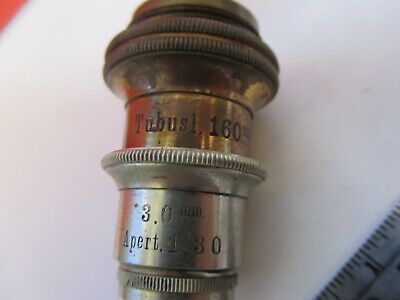 ANTIQUE CARL ZEISS GERMANY OBJECTIVE 3mm MICROSCOPE PART AS PICTURED &8Z-A-124