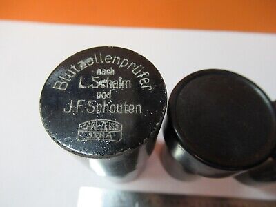 ANTIQUE LOT EMPTY OBJECTIVE CANS MICROSCOPE PART AS PICTURED #7B-B-118