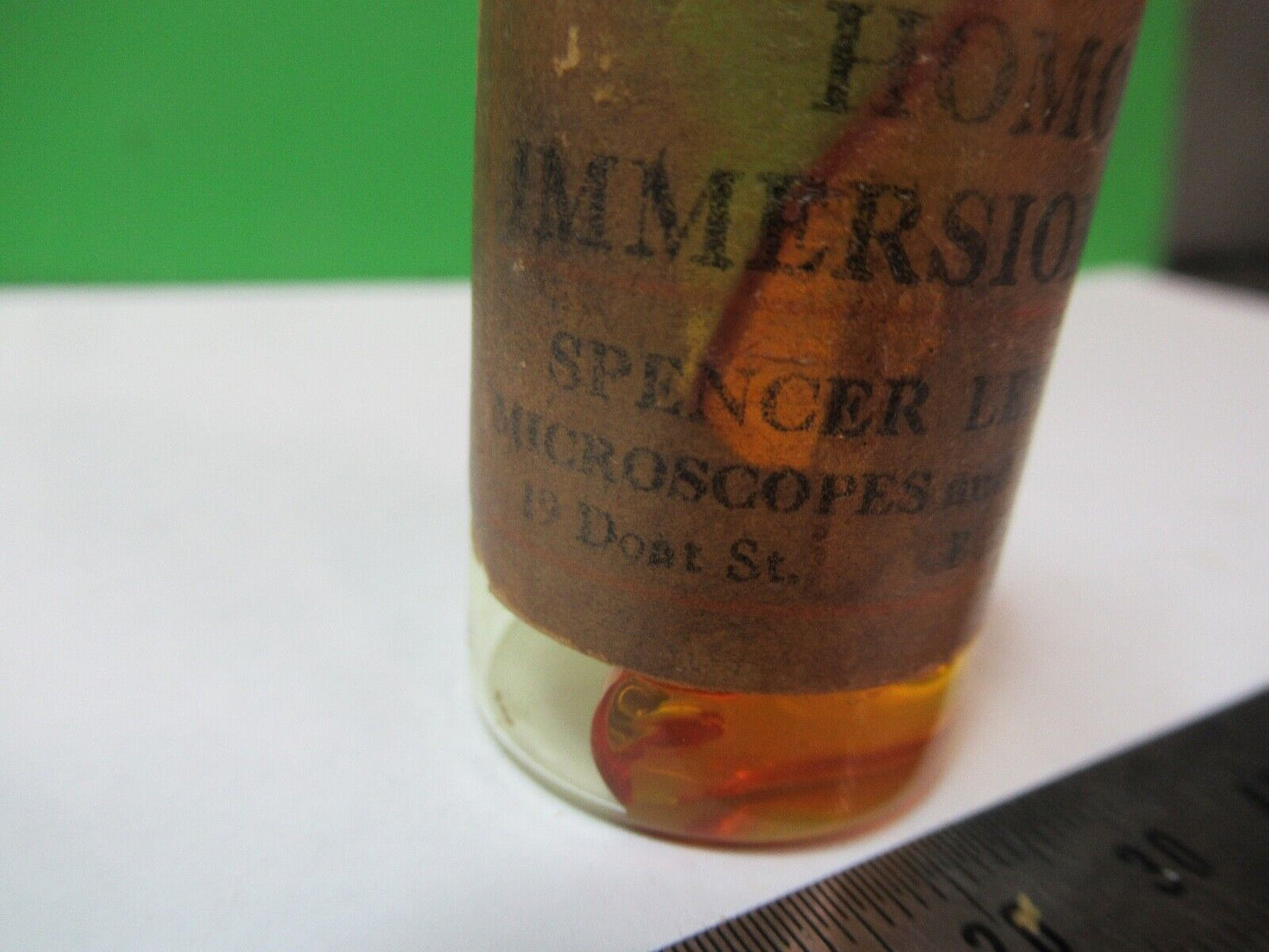 ANTIQUE SPENCER IMMERSION OIL BOTTLE  MICROSCOPE PART AS PICTURED G5-A-14