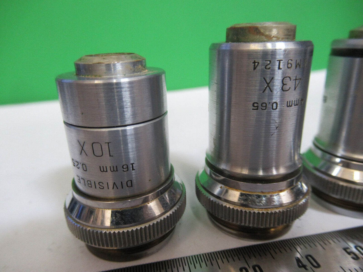 BAUSCH LOMB OBJECTIVE LOT 3 EA OPTICS MICROSCOPE PART AS PICTURED &H9-A-69