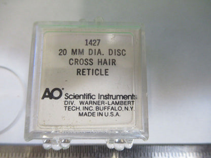 RETICLE MICROMETER for OCULAR MICROSCOPE OPTICS AS PICTURED &ab-a-03