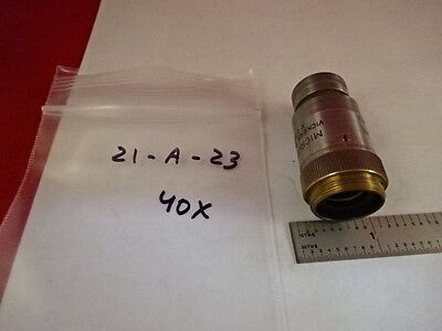 MICROSCOPE PART VICKERS ENGLAND UK OBJECTIVE MICROPLAN 40X OPTICS AS IS #21-A-23