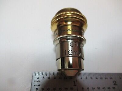 ANTIQUE BAUSCH LOMB BRASS OBJECTIVE 97X 1.9mm MICROSCOPE OPTICS PART &16-A-91