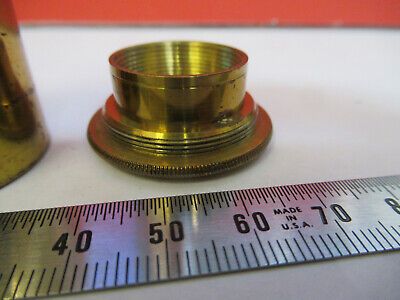 RARE  ANTIQUE BRASS EMPTY OBJECTIVE CANISTER MICROSCOPE LONDON AS PIC &87-FT-49