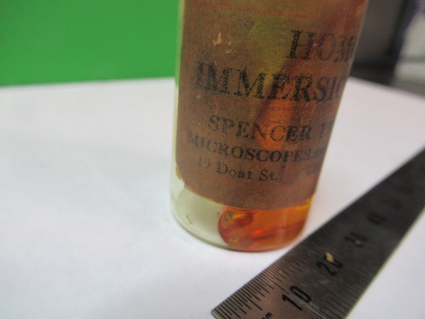 ANTIQUE SPENCER IMMERSION OIL BOTTLE  MICROSCOPE PART AS PICTURED G5-A-14