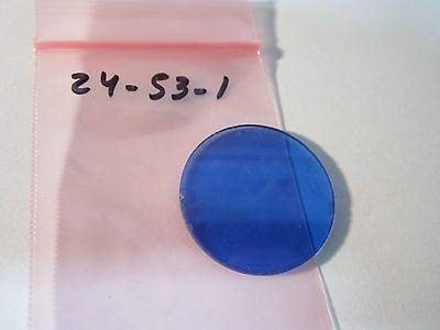 OPTICAL MICROSCOPE PART BLUE FILTER OPTICS BIN#24-53-1 chipped on edge