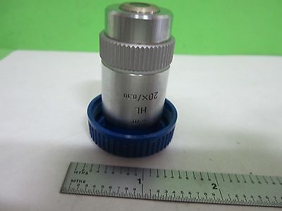 MICROSCOPE PART OBJECTIVE LEITZ GERMANY  HL 20X INFINITY OPTICS AS IS S9-34