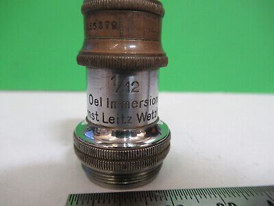 ANTIQUE BRASS ERNST LEITZ OBJECTIVE MICROSCOPE PART OPTICS AS PICTURED &z9-a-101