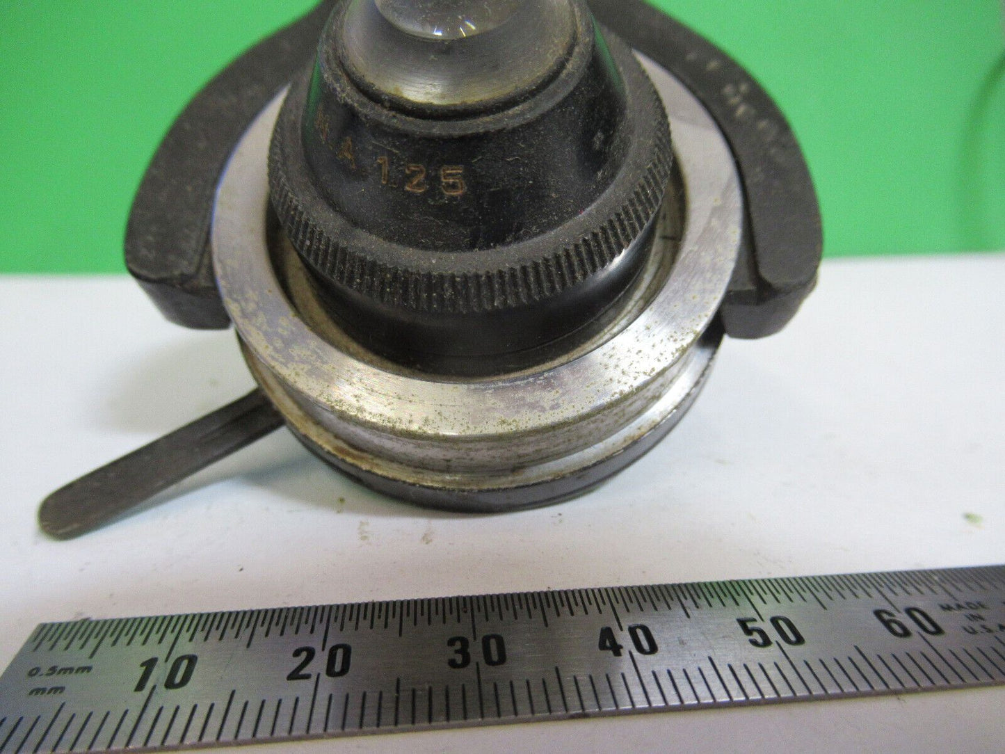 AO SPENCER SUBSTAGE CONDENSER ASSEMBLY ANTIQUE MICROSCOPE PART AS PIC &H7-B-32