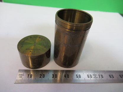 ANTIQUE BRASS BAUSCH 2/3 CANISTER OBJECTIVE MICROSCOPE PART AS PICTURED P2-B-101