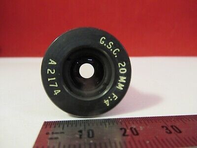 OPTICAL BRASS MOUNTED LENS G.S.C. 20mm f:4 MICROSCOPE PART OPTICS a2174 &12-A07