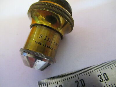 ANTIQUE BAUSCH LOMB 2" BRASS OBJECTIVE MICROSCOPE PART AS PICTURED R7-A-60