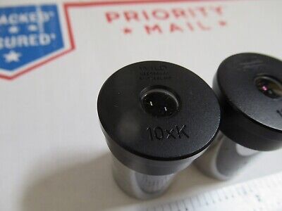 WILD SWISS PAIR 10xK EYEPIECE OCULAR MICROSCOPE PART OPTICS AS PIC &12-A-111