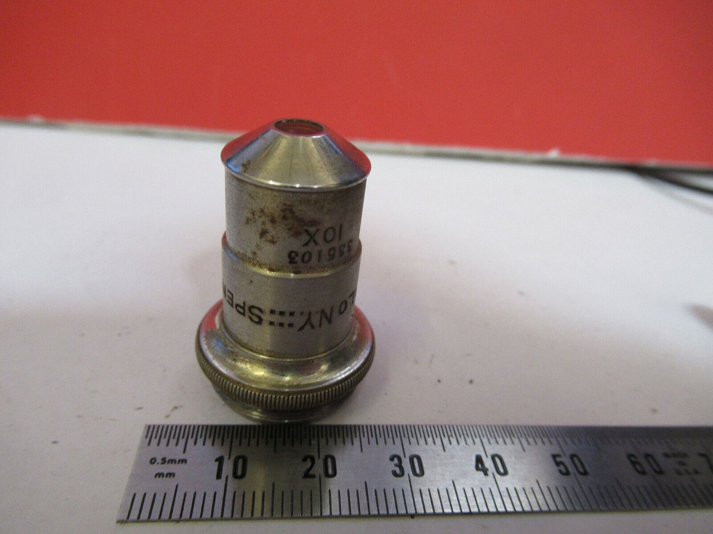 ANTIQUE  SPENCER 10X  OBJECTIVE MICROSCOPE PART AS PICTURED #R3-C-64