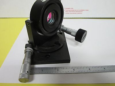 OPTICAL COATED FILTER LENS + MICROMETER IN ORIEL MOUNT LASER OPTICS  BIN#Q2-09