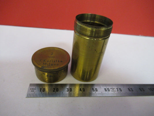 KORISTKA MILAN ITALY ANTIQUE BRASS EMPTY CAN MICROSCOPE PART AS PICTURED H9-B-11