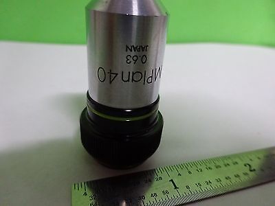 MICROSCOPE PART OBJECTIVE OLYMPUS JAPAN MPLAN 40X OPTICS AS IS BIN#W8-67