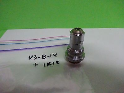 MICROSCOPE PART OBJECTIVE LEITZ GERMANY L 32 UTK + IRIS OPTICS AS IS BIN#V3-B-14