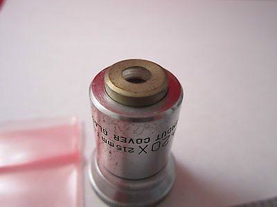 MICROSCOPE OBJECTIVE BAUSCH LOMB 20X OPTICS #12-01 BIN#12