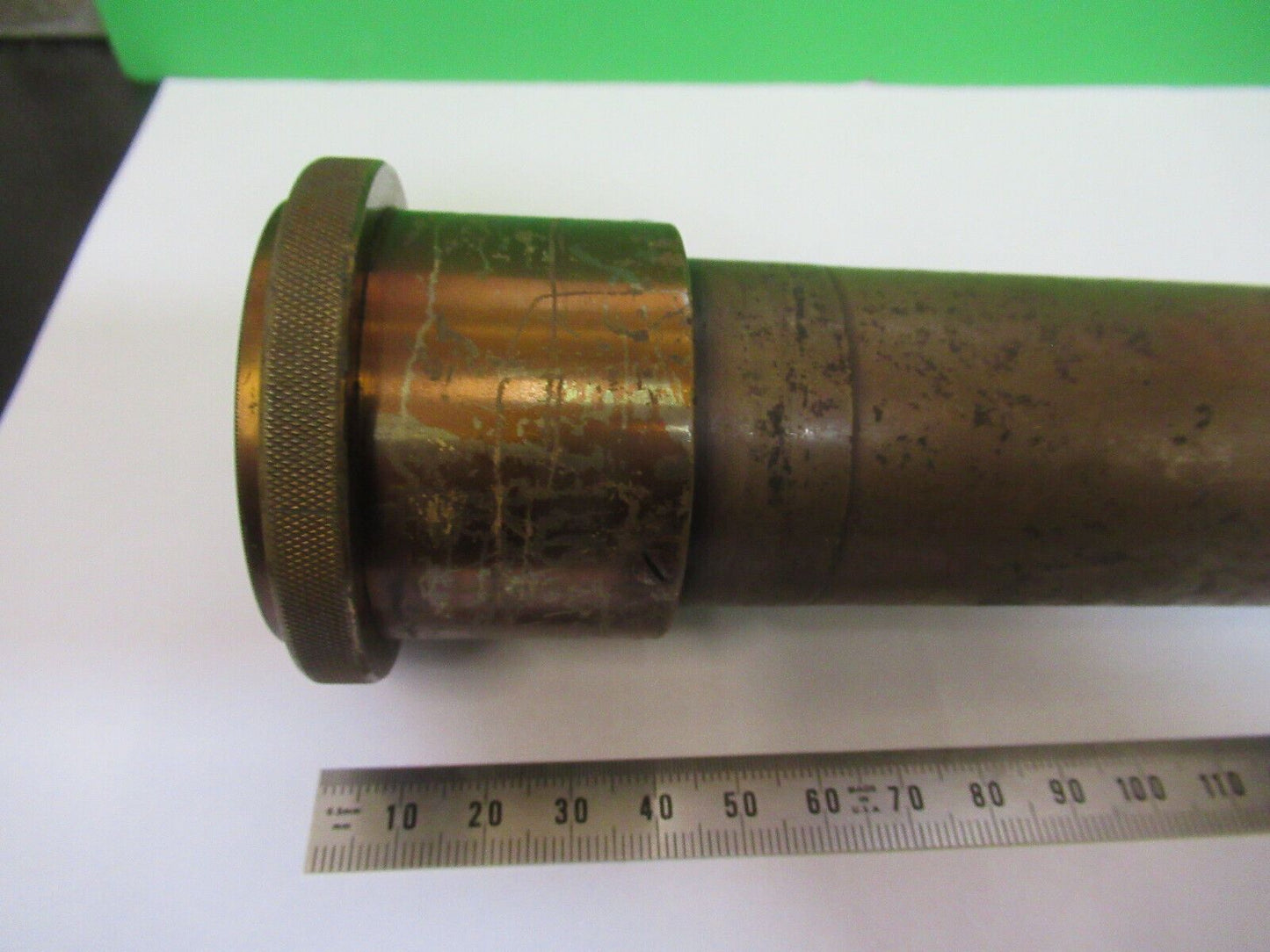 ANTIQUE BRASS TUBUS + LENS UNKNOWN COLLIMATOR SCOPE PART AS PICTURED Z6-A-03