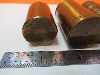 FOR PARTS LOT ANTIQUE BRASS OBJECTIVE CAN MISMATCHED MICROSCOPE PARTS &7B-B-128