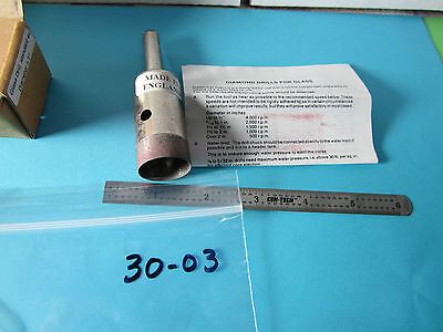 OPTICAL TOOL GLASS DIAMOND DRILL 1" DIAMETER MADE IN ENGLAND OPTICS BIN#30-03