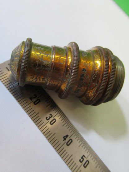 ANTIQUE BRASS BAUSCH LOMB  OBJECTIVE LENS MICROSCOPE PART AS PICTURED #22-A-56