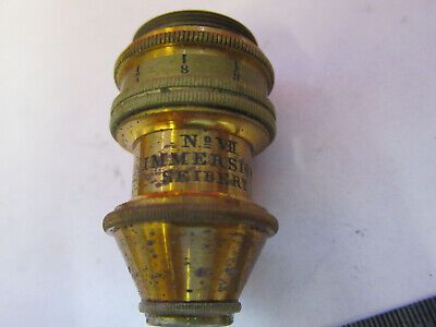 ANTIQUE BRASS SEIBERT GERMAN OBJECTIVE "VII" MICROSCOPE PART AS PICTURED F6-B-97