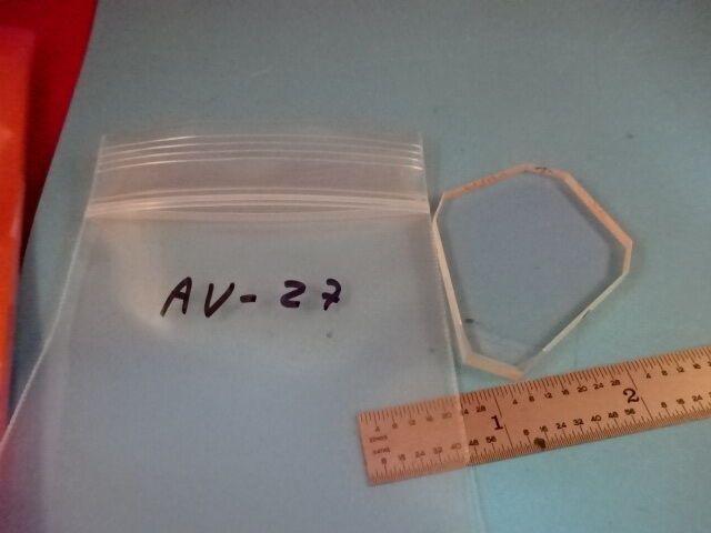 OPTICAL COATED TRUNCATED BK7 FLAT GLASS OPTICS AS IS #AV-27