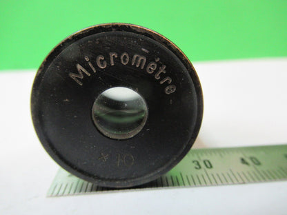 MICROMETRE 10X FRANCE  EYEPIECE LENS MICROSCOPE PART AS PICTURED R2-A-43