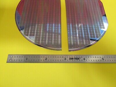 SILICON WAFER WITH OPTICAL COMPONENTS HALVED AS PICTURED &FT-6-114