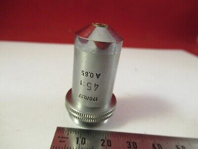 LEITZ GERMANY MICROSCOPE PART OBJECTIVE LENS 45X /170 OPTICS AS PICTURED 8-A-27