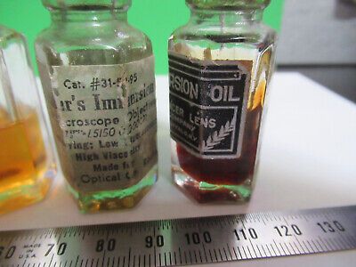 ANTIQUE IMMERSION OIL BOTTLES BAUSCH LOMB MICROSCOPE PART AS PICTURED R9-A-61