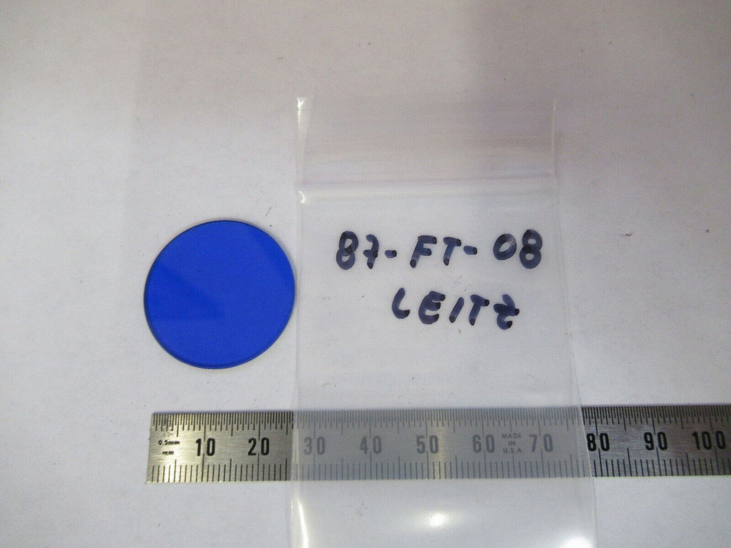 LEITZ WETZLAR BLUE GLASS FILTER OPTICS MICROSCOPE PART AS PICTURED &87-FT-08