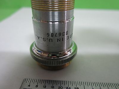 MICROSCOPE PART OBJECTIVE SPENCER USA 43X OPTICS AS IS BIN#S6-05