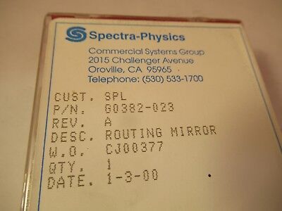 OPTICAL SPECTRA PHYSICS ROUTING MIRROR LASER OPTICS AS PICTURED &FT-4-93