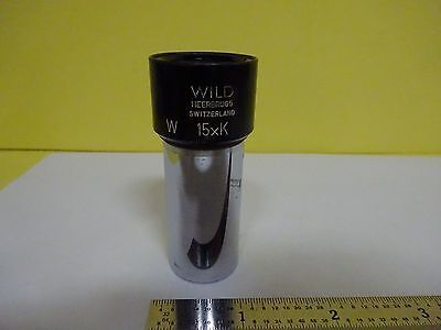 OPTICAL MICROSCOPE EYEPIECE OCULAR WILD SWISS W 15xK OPTICS AS IS BIN#4V-FL-15