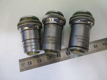 ANTIQUE LOT OBJECTIVES BAUSCH LOMB OPTICS MICROSCOPE PART AS PICTURED Q7-B-04