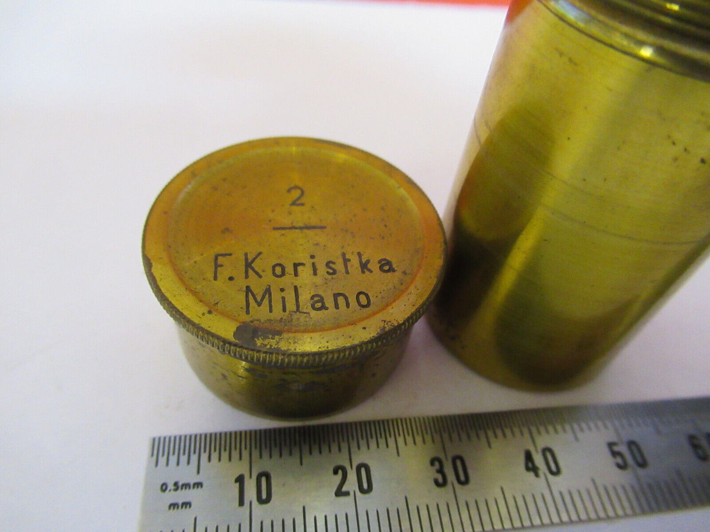 KORISTKA MILAN ITALY ANTIQUE BRASS EMPTY CAN MICROSCOPE PART AS PICTURED H9-B-11